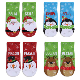 Christmas Character Face Personalized Toddler Socks