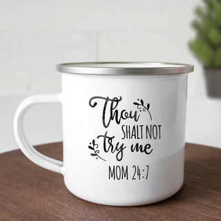 Thou Shalt Not Try Me Personalized Camp Mug - 11 oz.