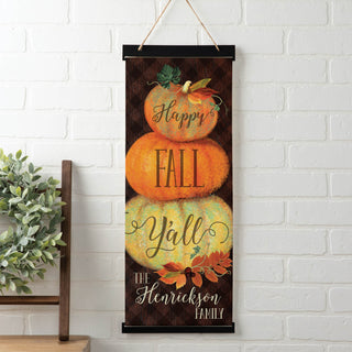 Happy Fall Y'all Personalized Hanging Canvas