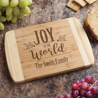 Joy to the World Bamboo Cutting Board