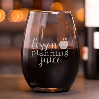 Lesson Planning Juice Stemless Wine Glass