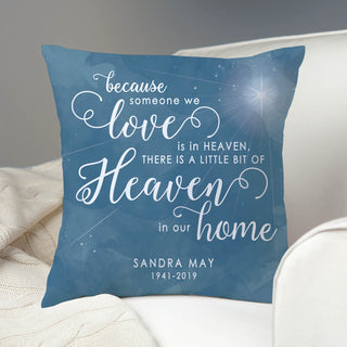 Heaven In Our Home Personalized Blue Throw Pillow