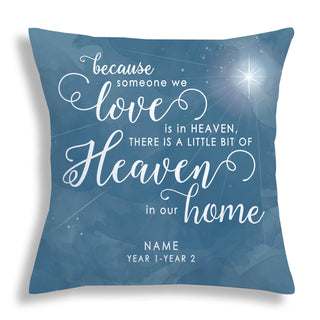 Heaven In Our Home Personalized Blue Throw Pillow