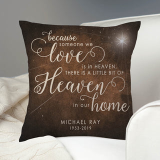 Heaven In Our Home Personalized Brown Throw Pillow