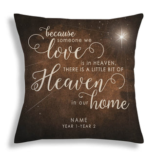 Heaven In Our Home Personalized Brown Throw Pillow