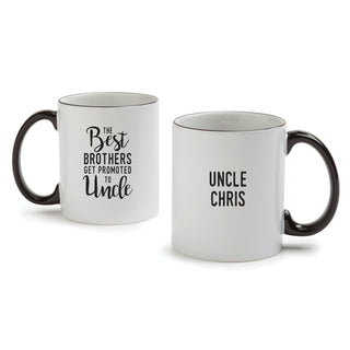 Personalized Best Brothers White Coffee Mug with Black Rim and Handle-11oz