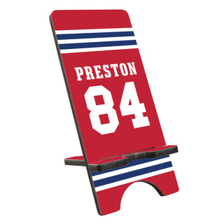 Red and blue phone stand