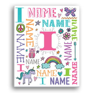 Personalized My Name Pastel 16x20 Canvas