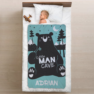 Lil Man Cave Personalized Fuzzy Blanket