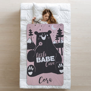 Lil Babe Cave Personalized Fuzzy Throw Blanket