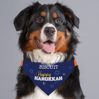 Personalized Happy Hanukkah Dog Bandana