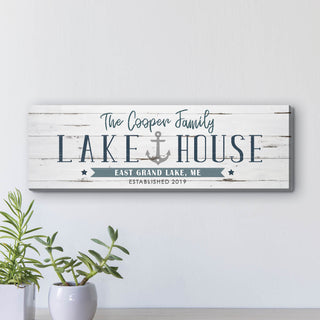 Lake House Personalized 6x18 Canvas