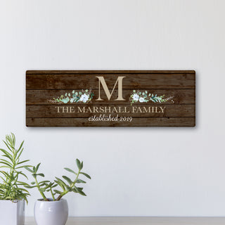 Family Initial Personalized 6x18 Canvas