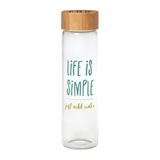 Life Is Simple Personalized Glass Water Bottle