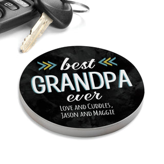 Best Grandpa Ever Personalized Car Coaster Set