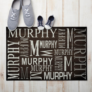 Our Family Name Personalized Brown Doormat