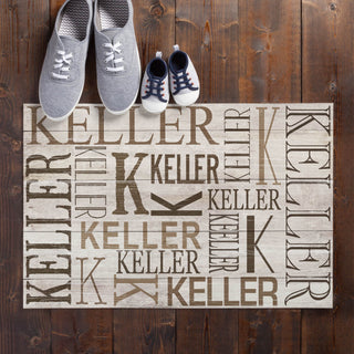Our Family Name Personalized Cream Doormat