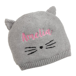 Kid's Kitty Whiskers Personalized Beanie