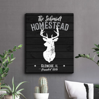Stag Head Personalized Canvas 11x14