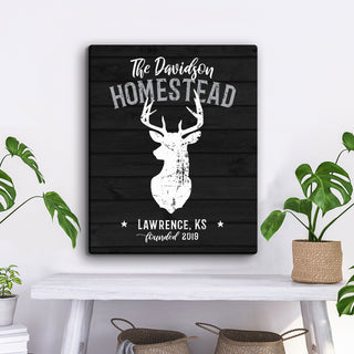 Stag Head Personalized Canvas 16x20