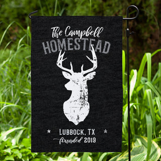 Stag Head Personalized Garden Flag