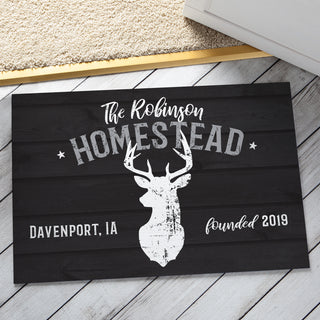Personalized Stag Head Doormat - 18x27 Inch, 1/8" Thin