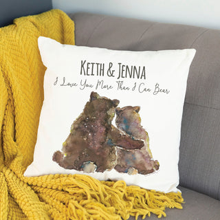 Old Bear Couple Personalized Throw Pillow