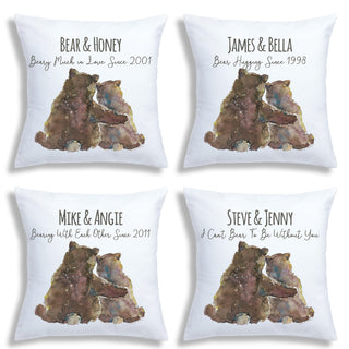 Old Bear Couple Personalized Throw Pillow