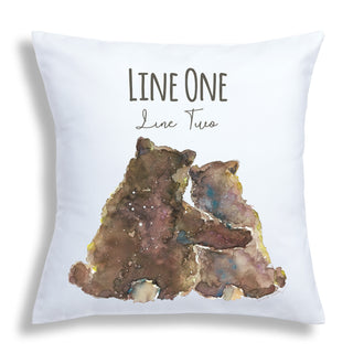 Old Bear Couple Personalized Throw Pillow