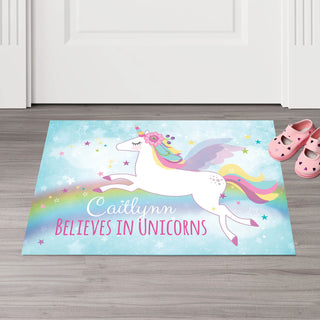 Personalized Unicorn Zone Doormat - 18x27 Inch, 1/8" Thin