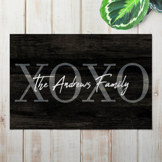 XOXO Personalized Charcoal Doormat