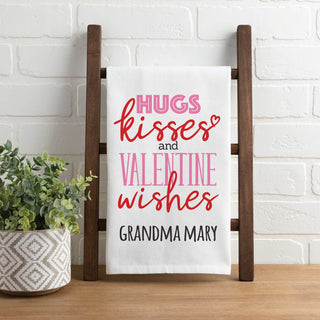 Valentine Wishes Personalized Tea Towel