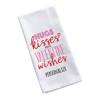 Valentine Wishes Personalized Tea Towel
