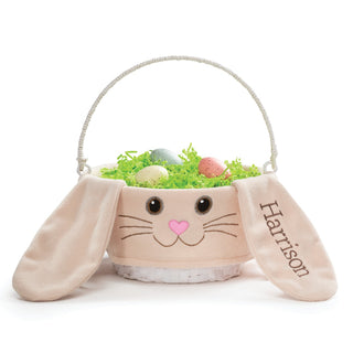 Brown Script Personalized Easter Bunny Basket