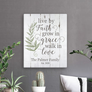 Live By Faith Personalized 11x14 Canvas