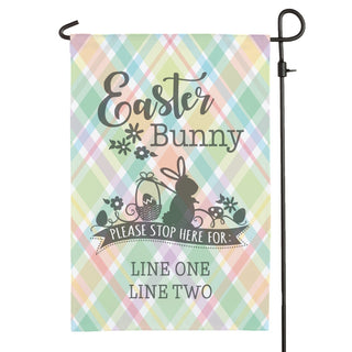 Easter Bunny Stop Here Personalized Garden Flag