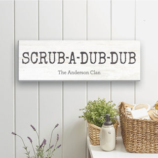 Scrub a Dub Dub Personalized 6x18 Canvas