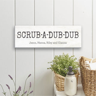 Scrub a Dub Dub Personalized 9x27 Canvas