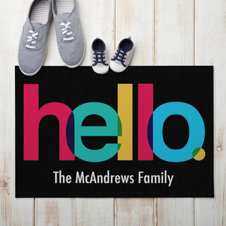 Personalized Hello Doormat - 18x27 Inch, 1/8" Thin