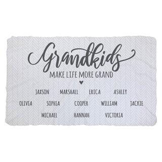 Grandkids Make Life More Grand Personalized Fuzzy Blanket