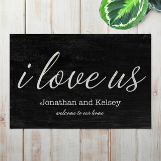 Personalized I Love Us Doormat - 18x27 Inch, 1/8" Thin