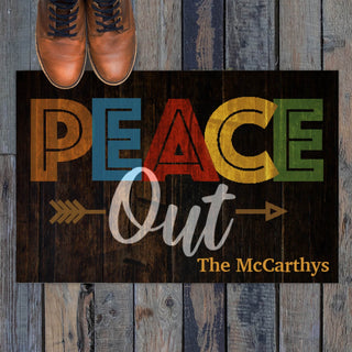Personalized Peace Out Doormat - 18x27 Inch, 1/8" Thin