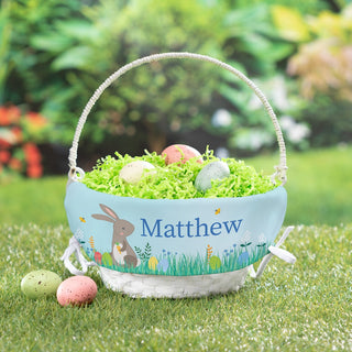 Easter Basket with Personalized Boy Bunny Liner