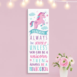 Always Be A Unicorn Personalized 6x18 Canvas