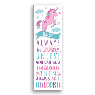 Always Be A Unicorn Personalized 9x27 Canvas