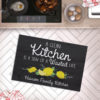 Clean Kitchen, Wasted Life Personalized Doormat