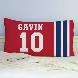Sports Team Personalized Pillowcase (Red/Blue)