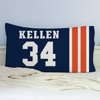 Sports Team Personalized Pillowcase (Blue/Orange)