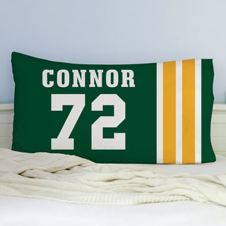 Sports Team Personalized Pillowcase (Green/Yellow)