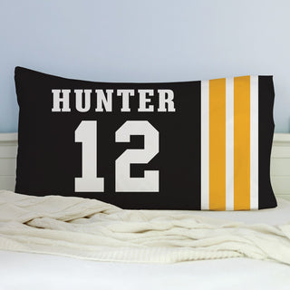 Sports Team Personalized Pillowcase (Black/Gold)